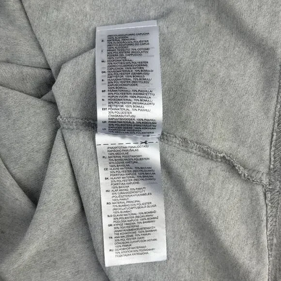 Adidas Grey Essentials Aeroready Graphic Logo Performance Hoodie Size XL - Picture 9 of 13